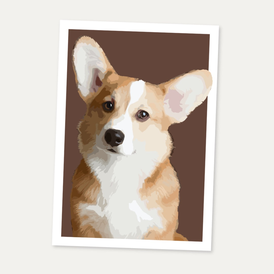 Corgi Portrait Art Print