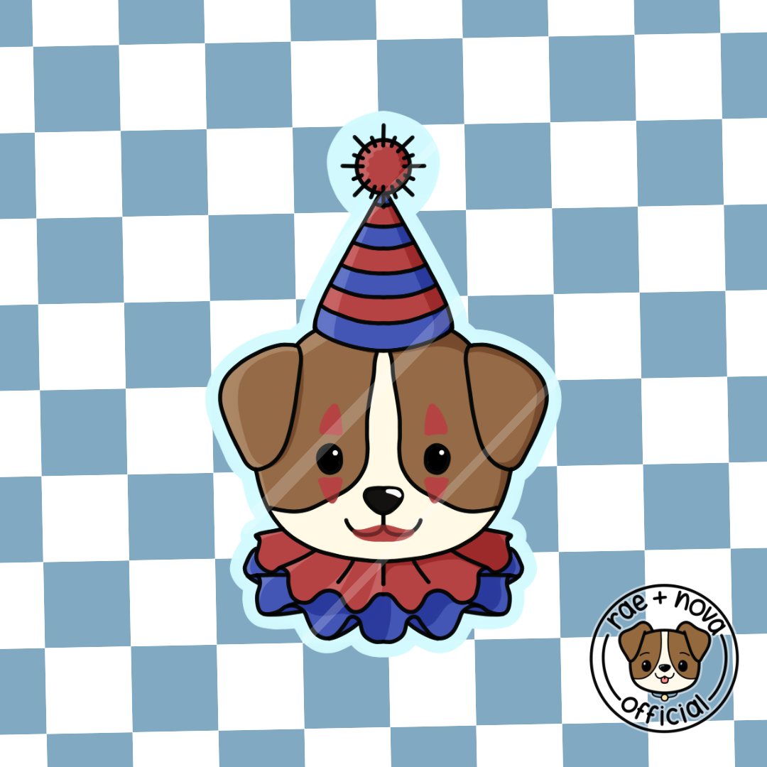 Clown Pup Sticker