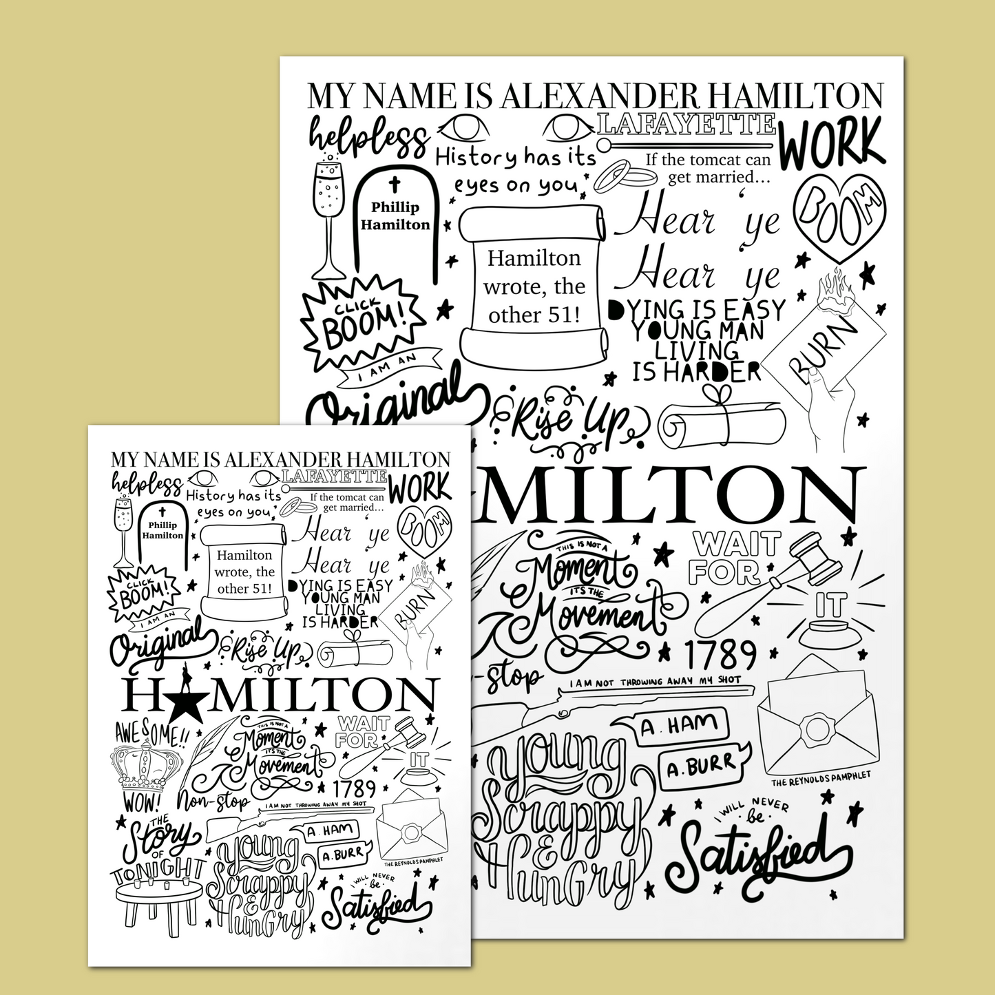 Hamilton Doodle Print