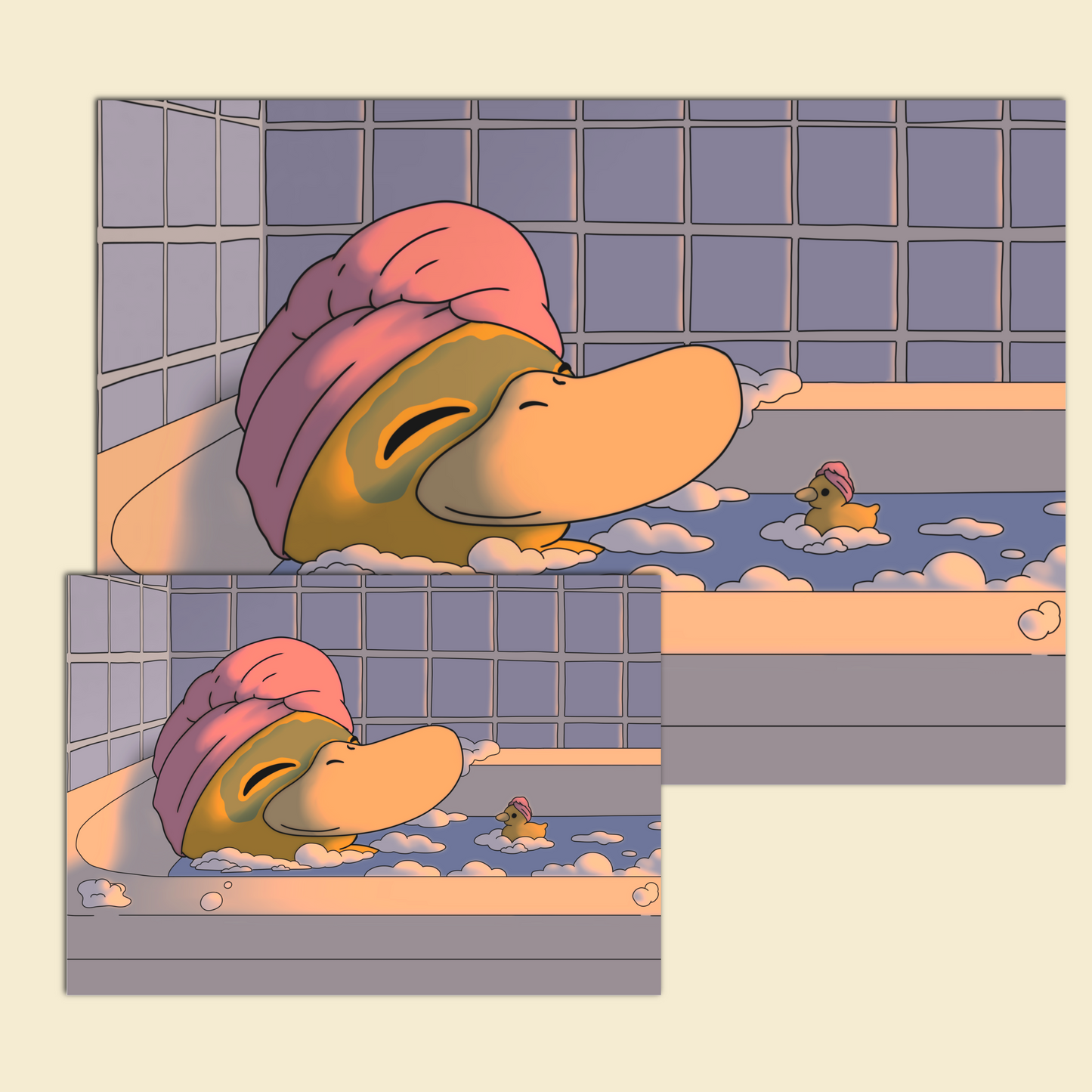 Psyduck’s Spa Day Art Print