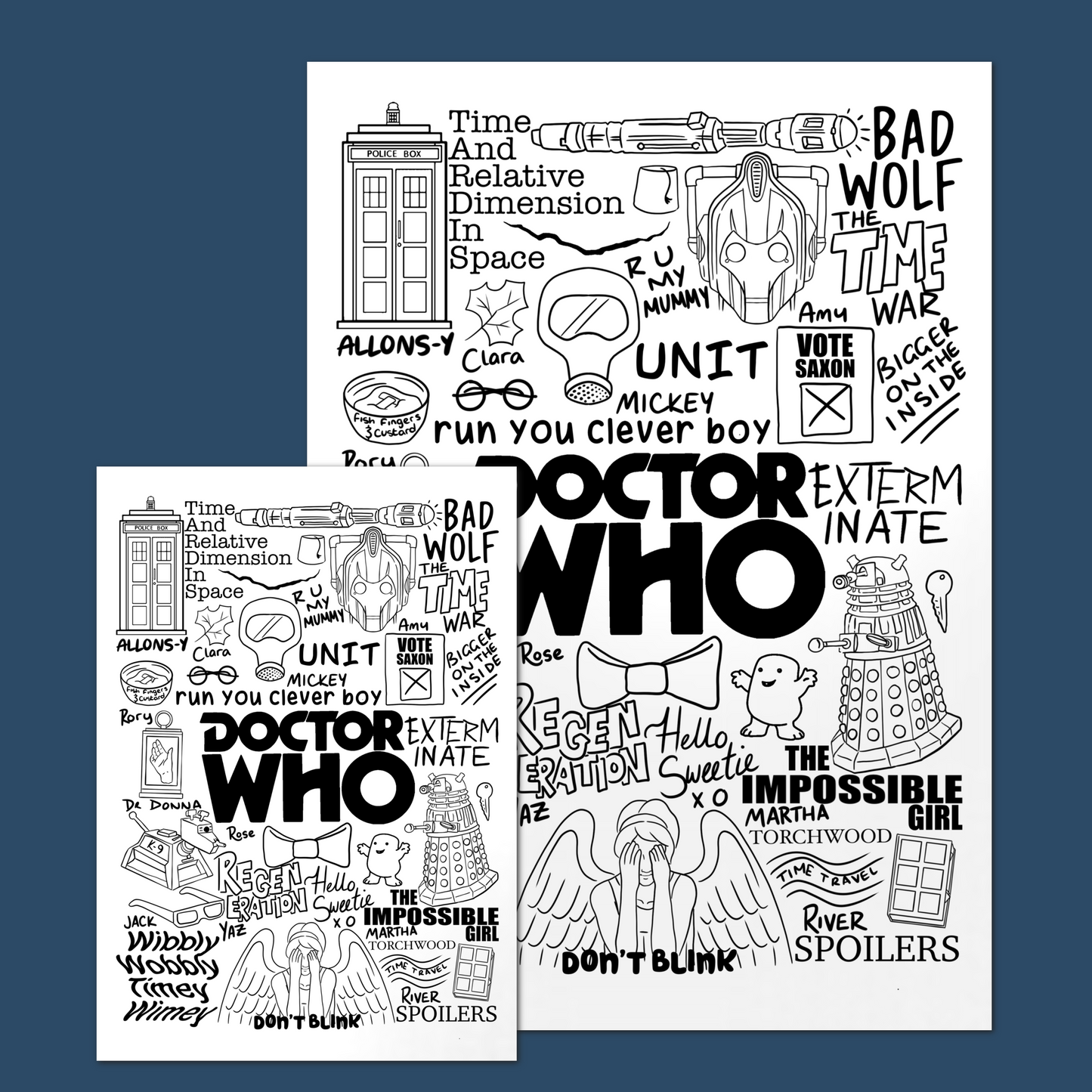 Doctor Who Doodle Print