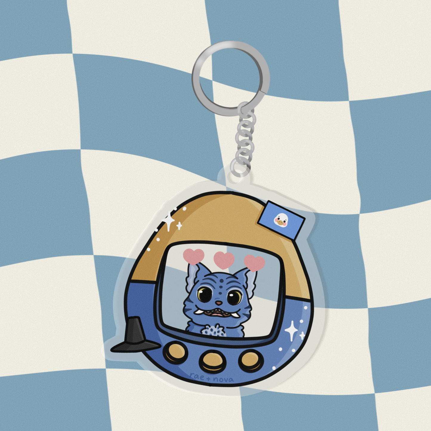 Acrylic Tamagotchi Keyring - Derpy