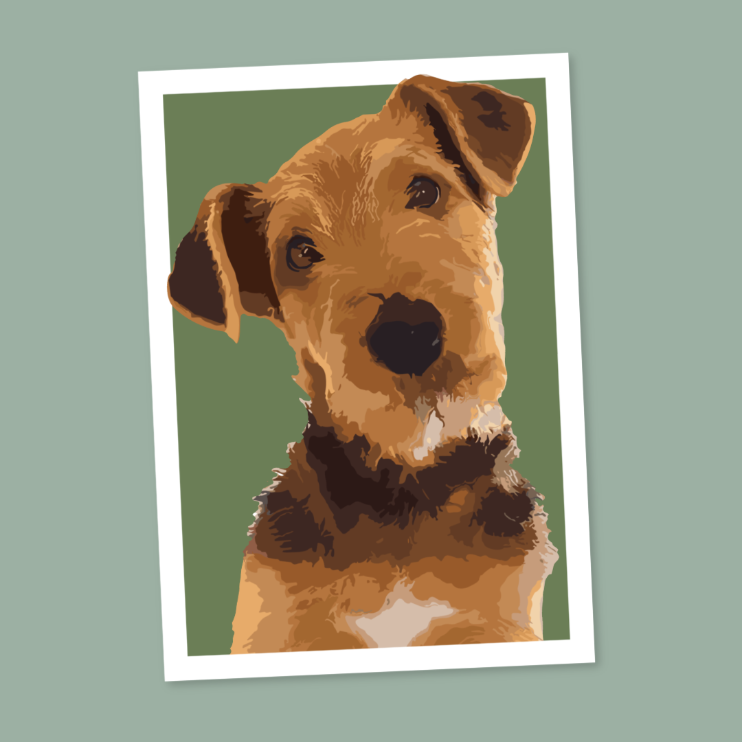Airedale Terrier Portrait Art Print