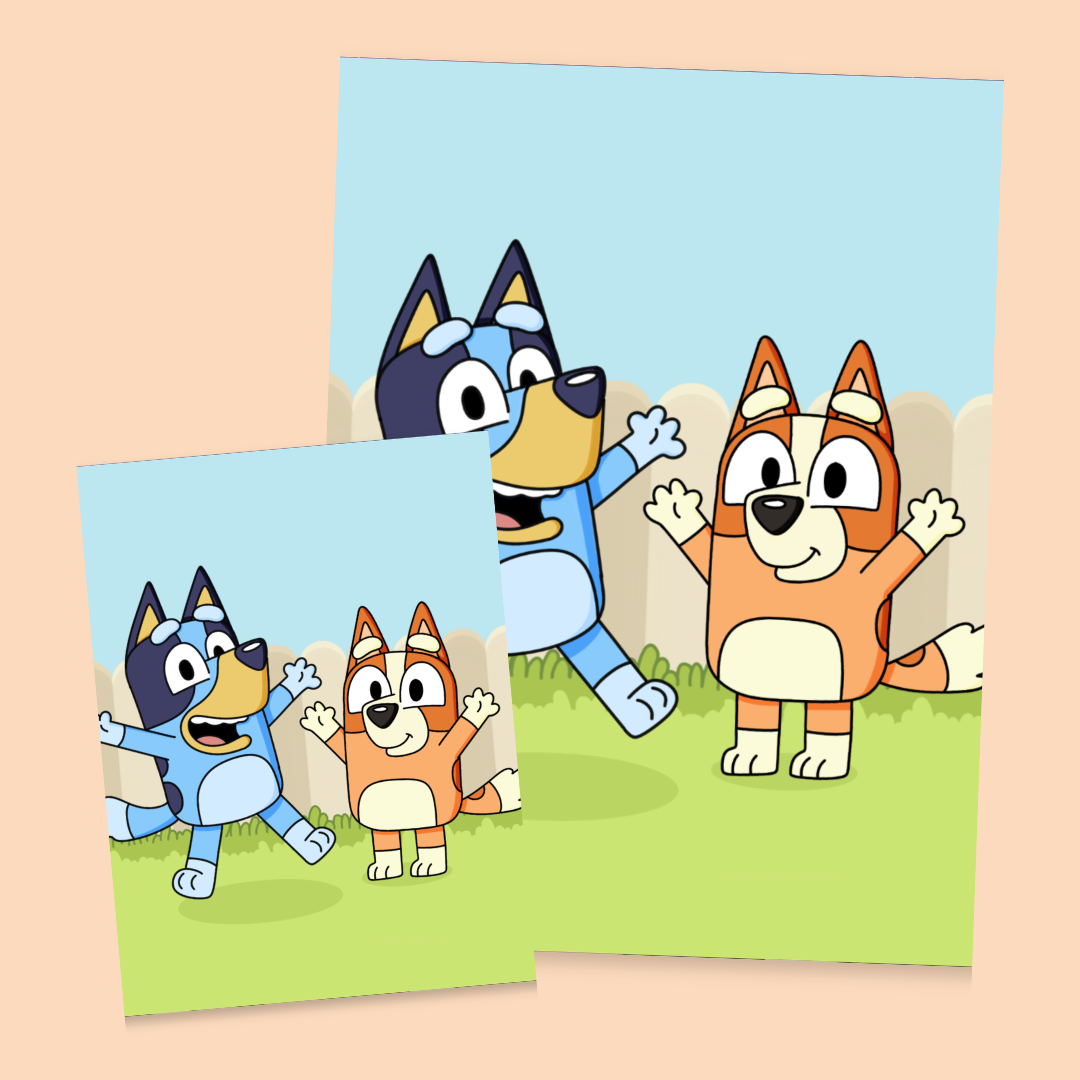 Bluey and Bingo Art Print
