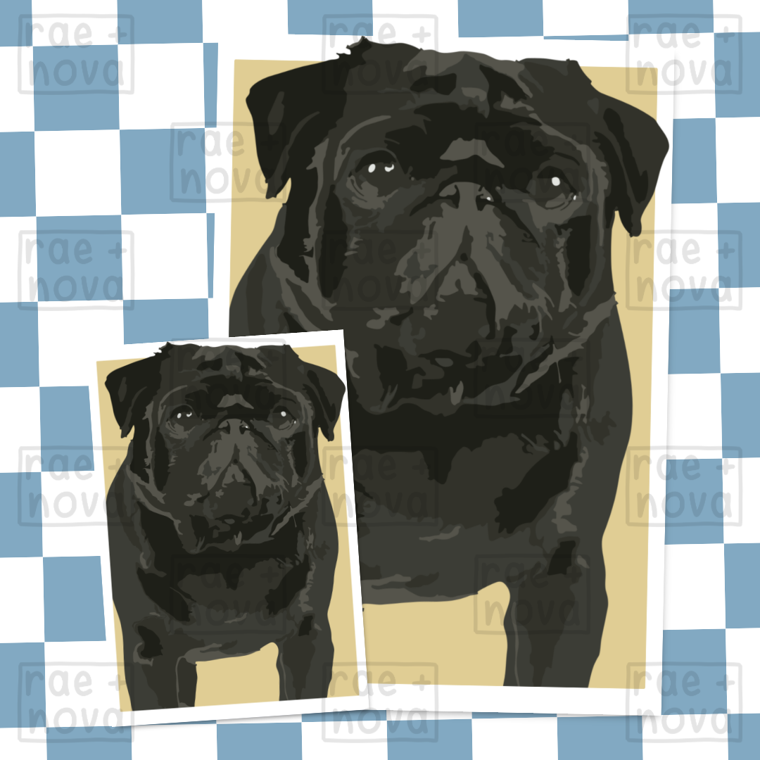 Pug Portrait Art Print
