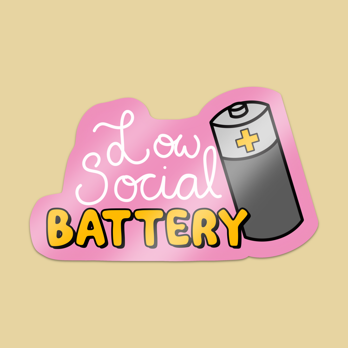 Low Social Battery Sticker
