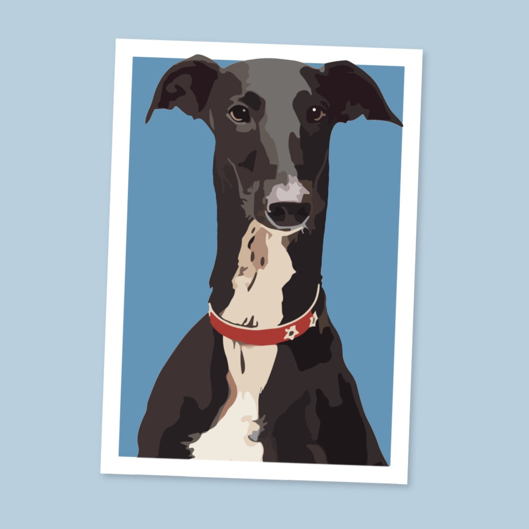 Greyhound Portrait Art Print