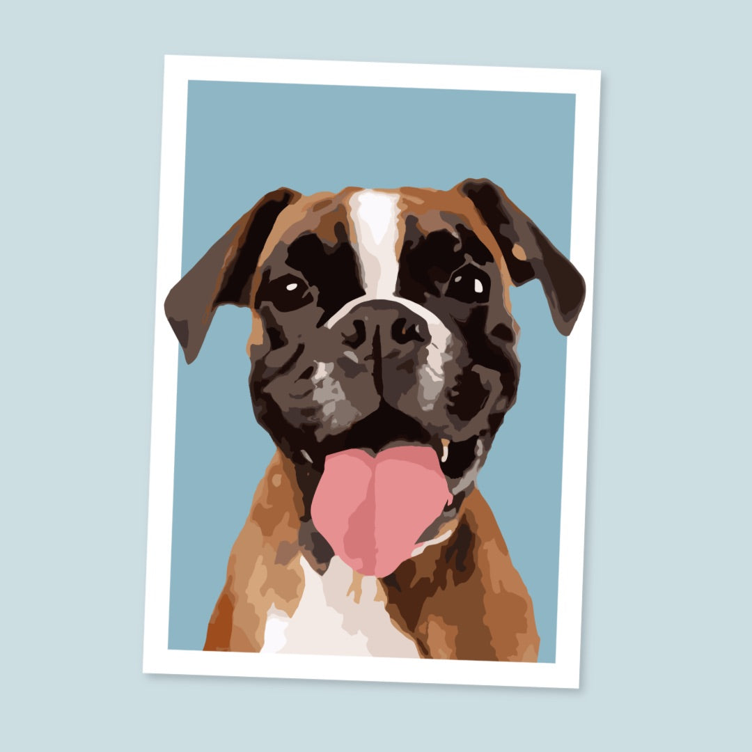 Boxer Portrait Art Print