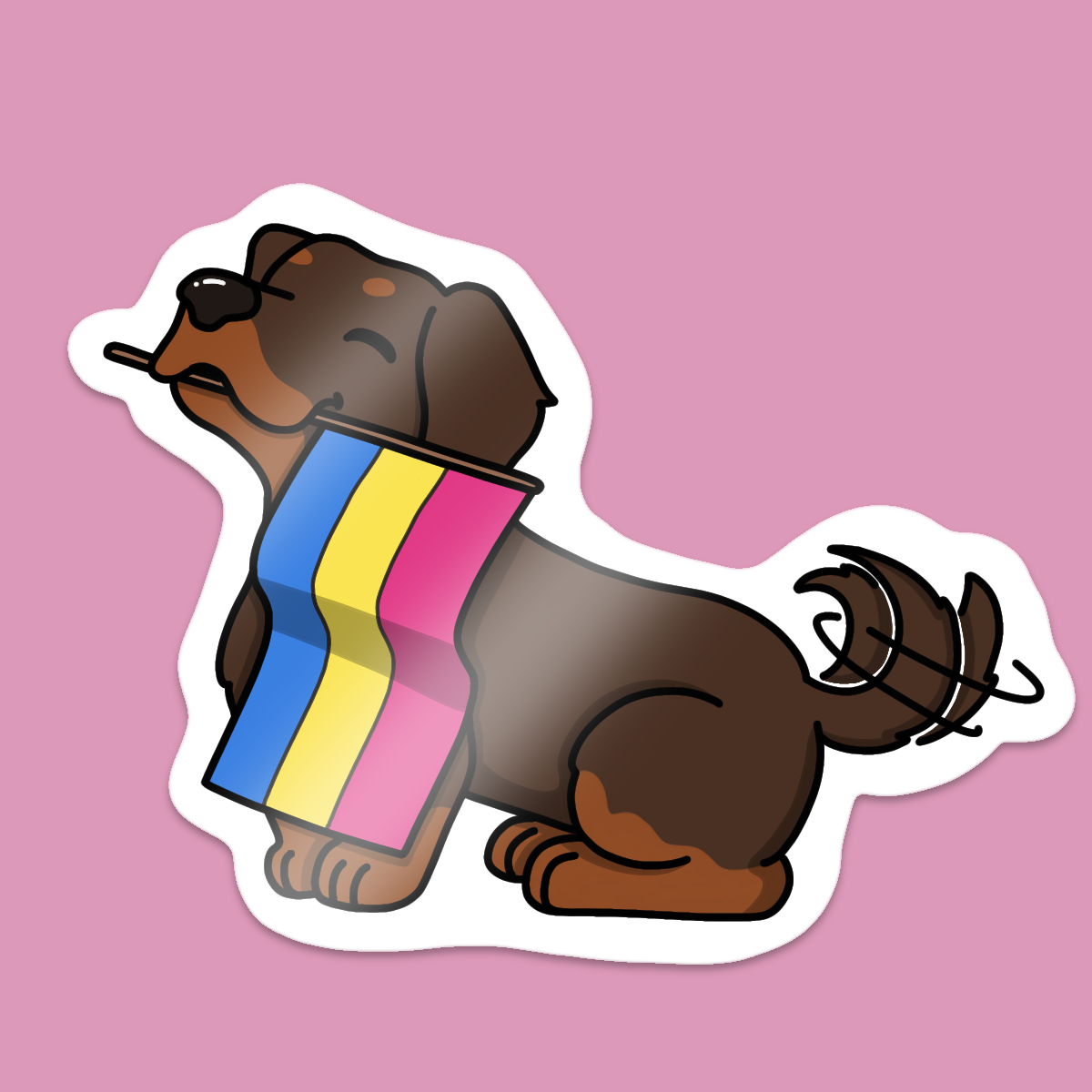 Pansexual Pride Pup Sticker