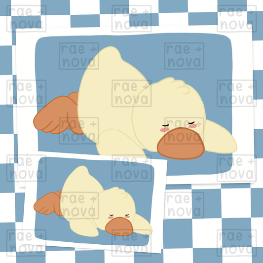 Sleepy Duck Art Print