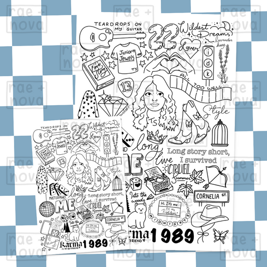 Taylor Swift Doodle Print