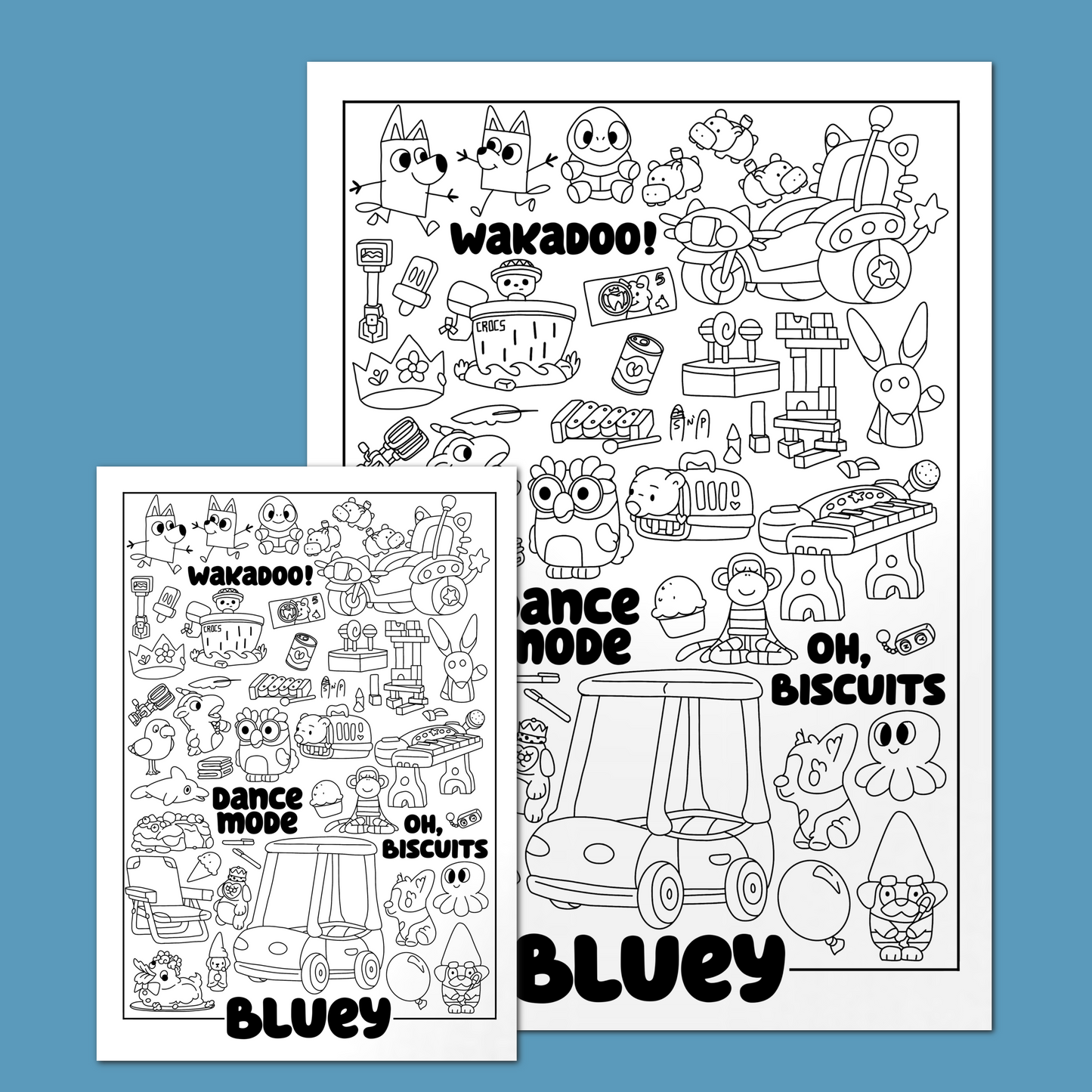 Bluey Doodle Print