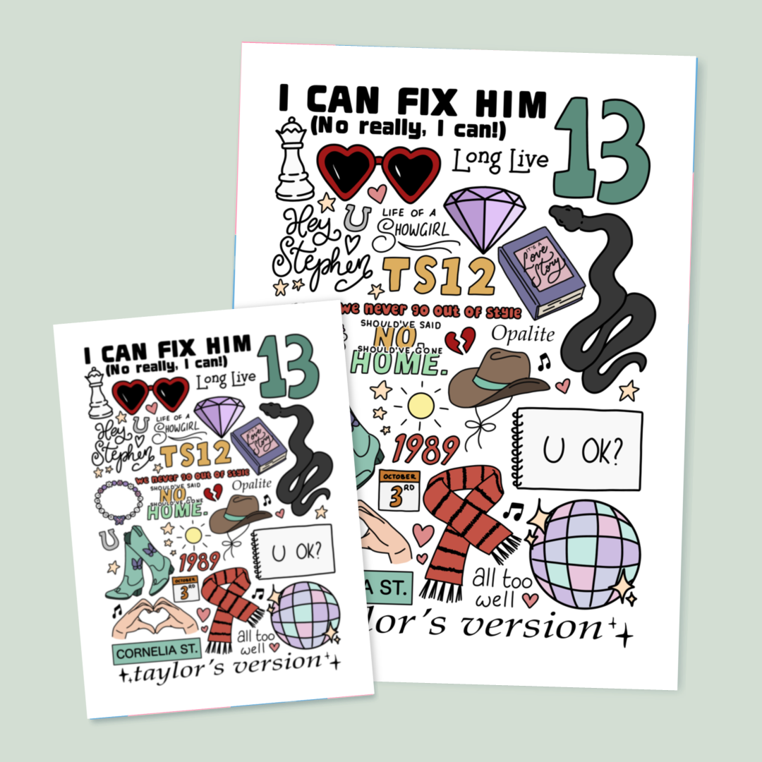 Taylor Swift Doodle Print