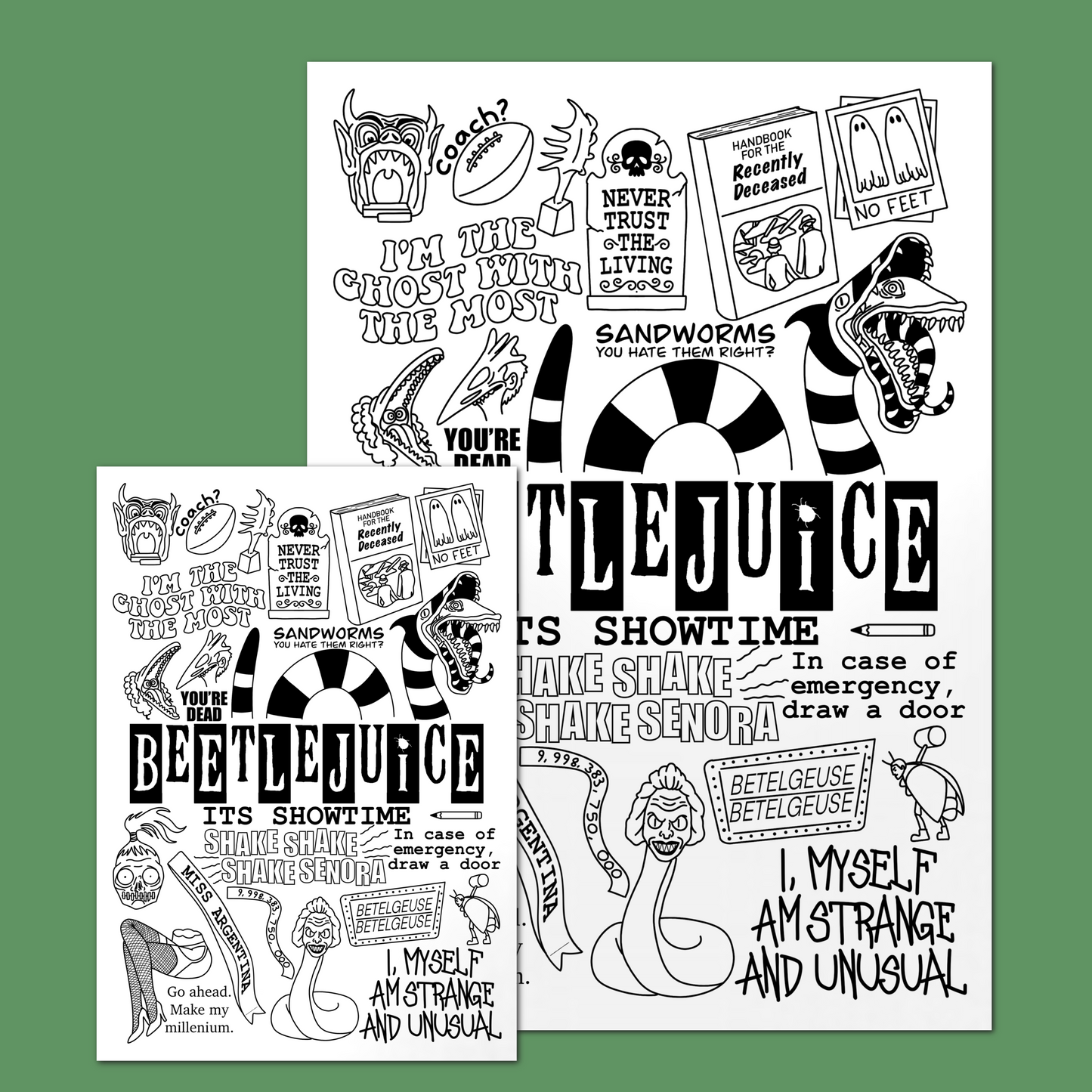 Beetlejuice Doodle Print