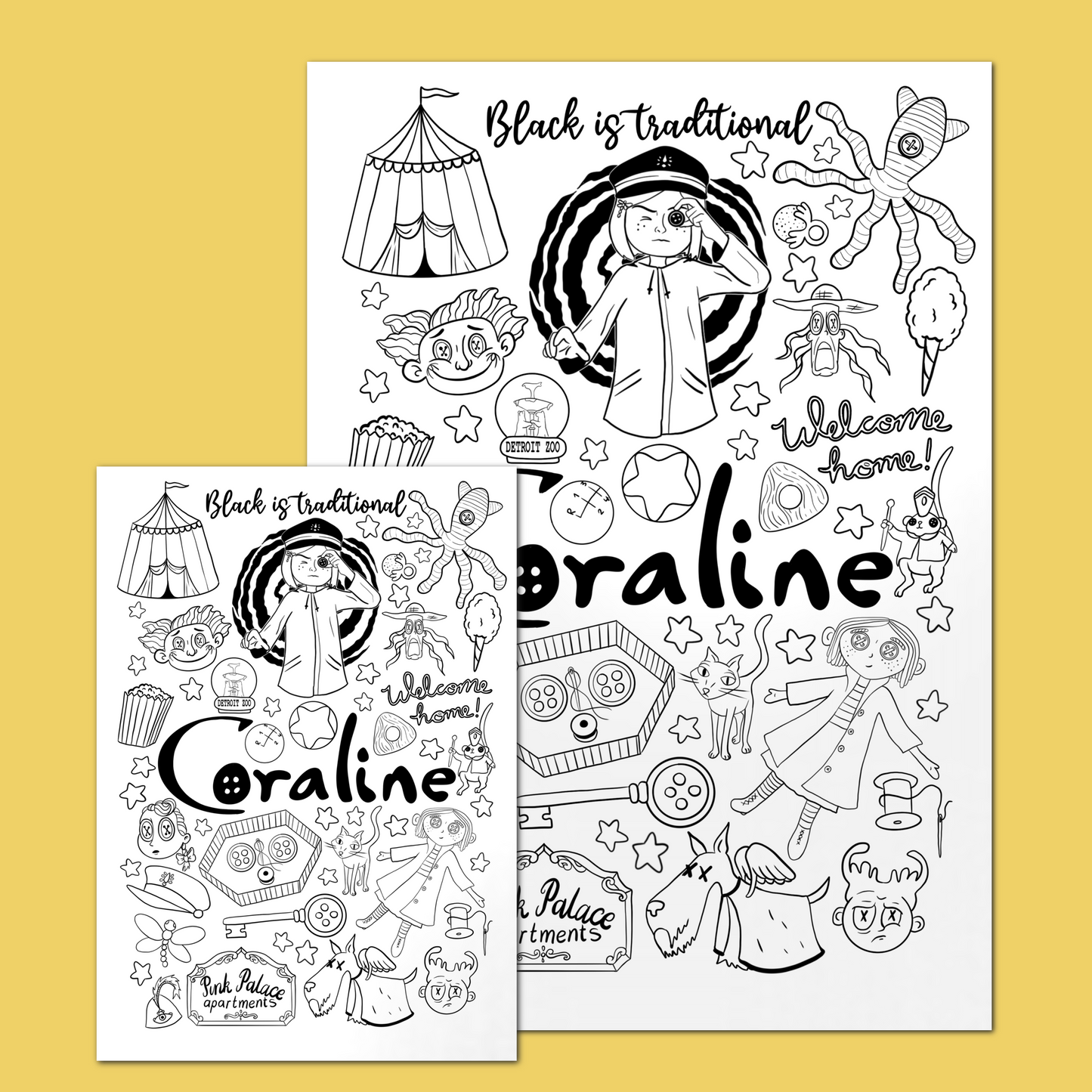 Coraline Doodle Print