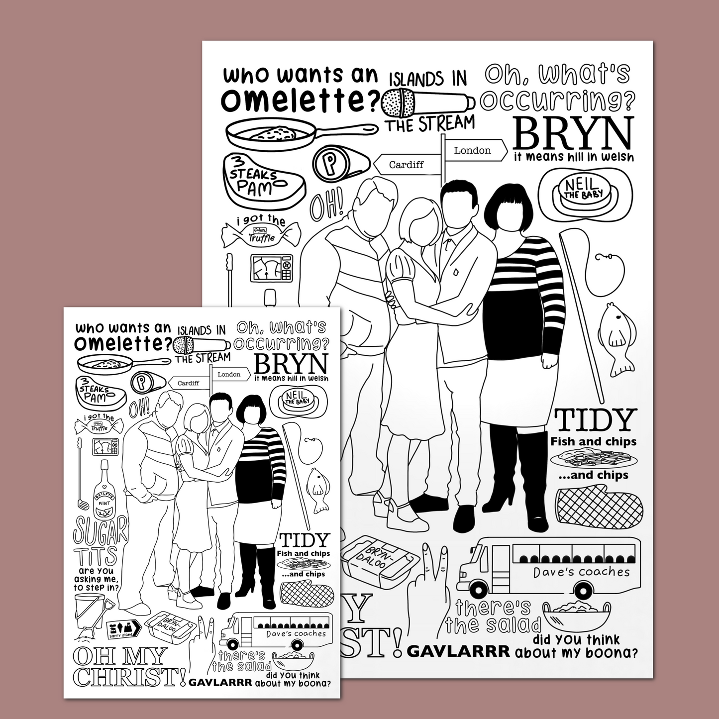 Gavin & Stacey Doodle Print