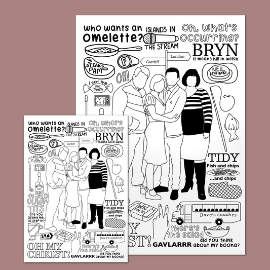 Gavin & Stacey Doodle Print