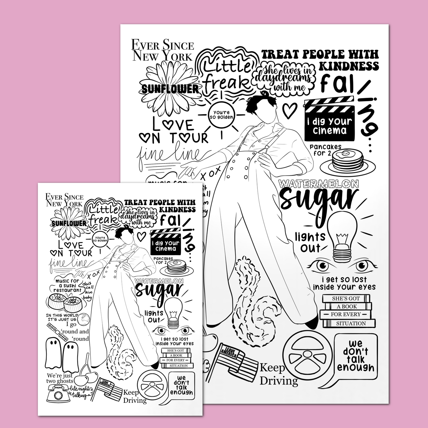 Harry Styles Doodle Print