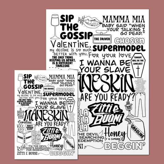 Maneskin Doodle Print