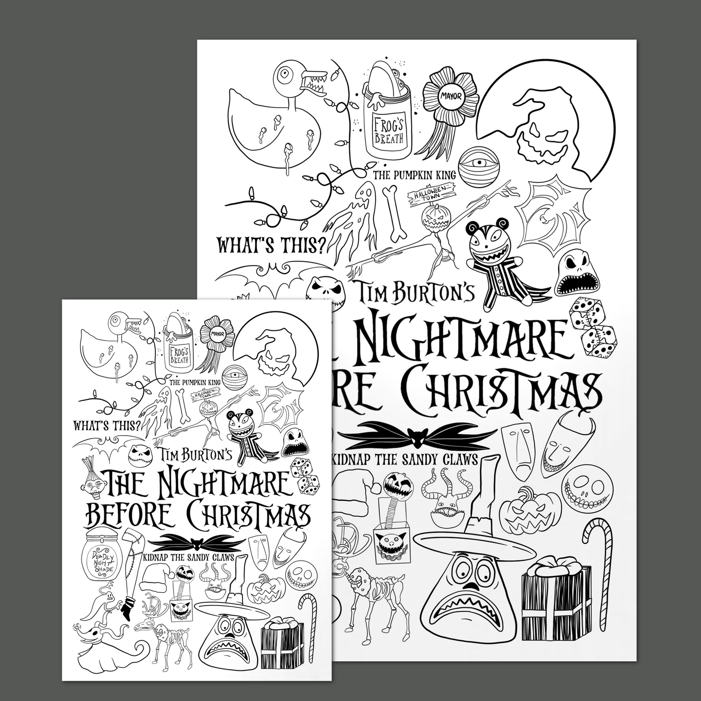 Nightmare Before Christmas Doodle Print