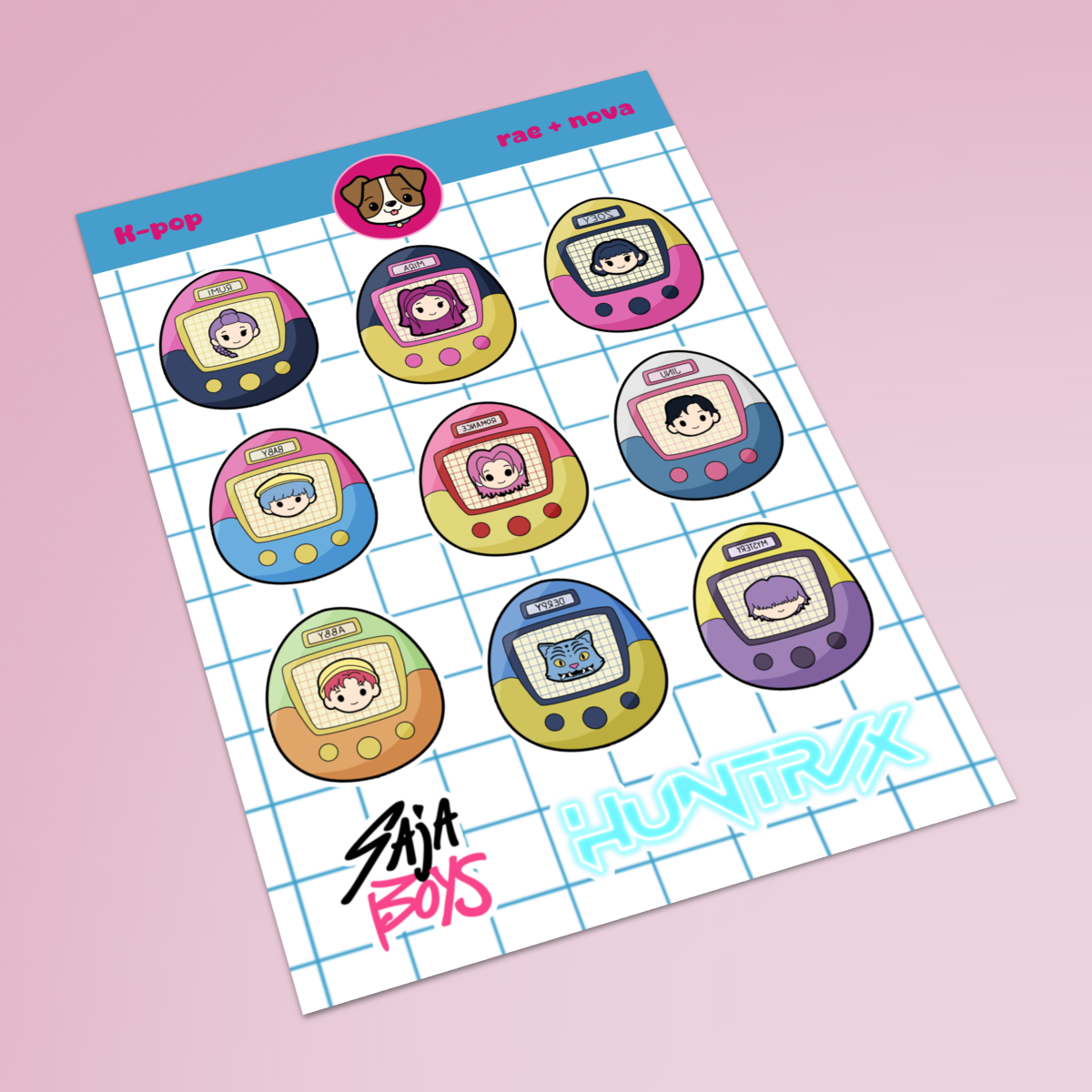 K-Pop Tamagotchi Sticker Sheet