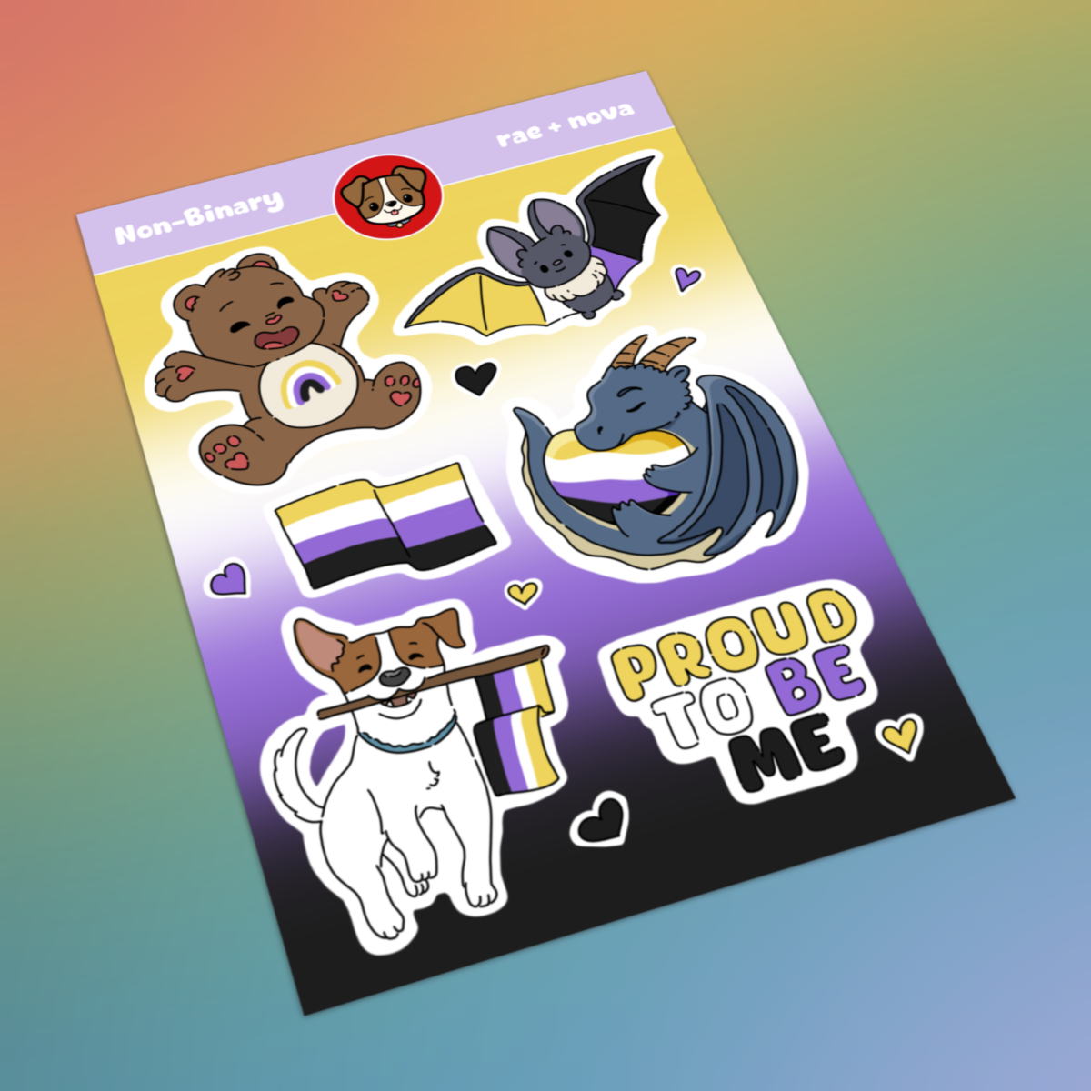 Non-Binary Pride Sticker Sheet