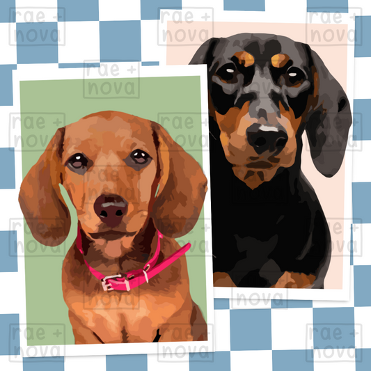 Daschund Portrait Art Print