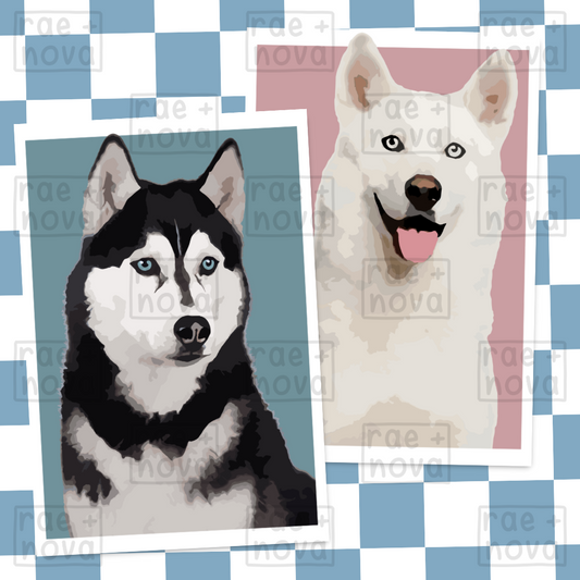 Husky Portrait Art Print