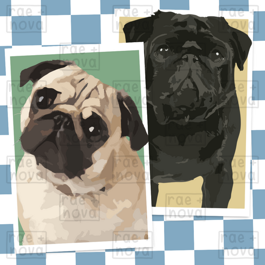 Pug Portrait Art Print