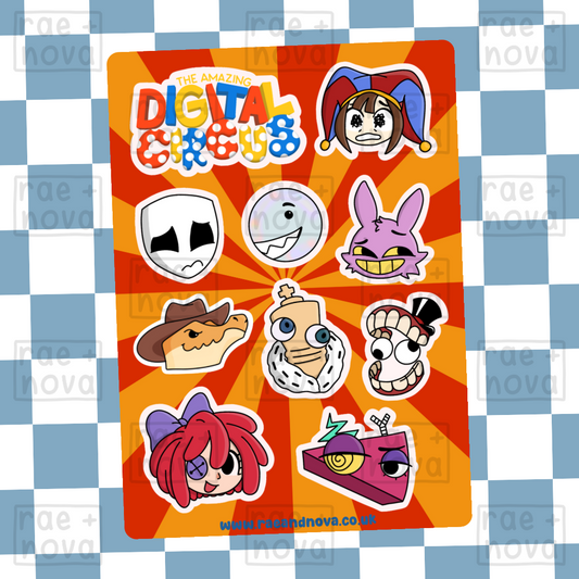 The Amazing Digital Circus Sticker Sheet