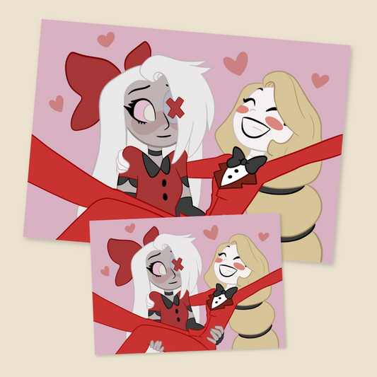 Charlie and Vaggie Hazbin Art Print