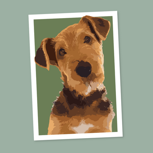 Airedale Terrier Portrait Art Print