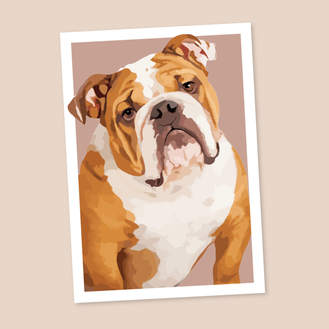 Bulldog Portrait Art Print