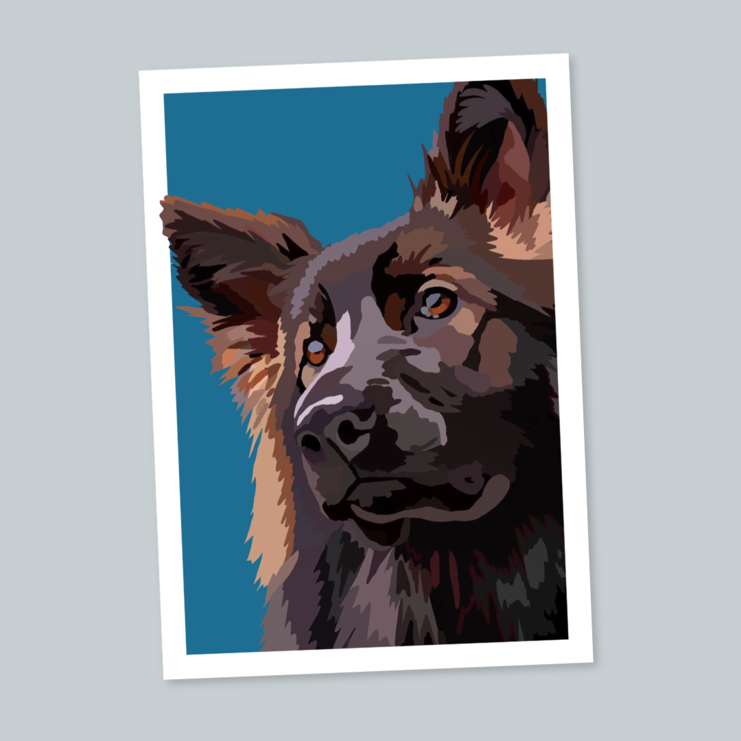 German Shepherd Portrait Art Print