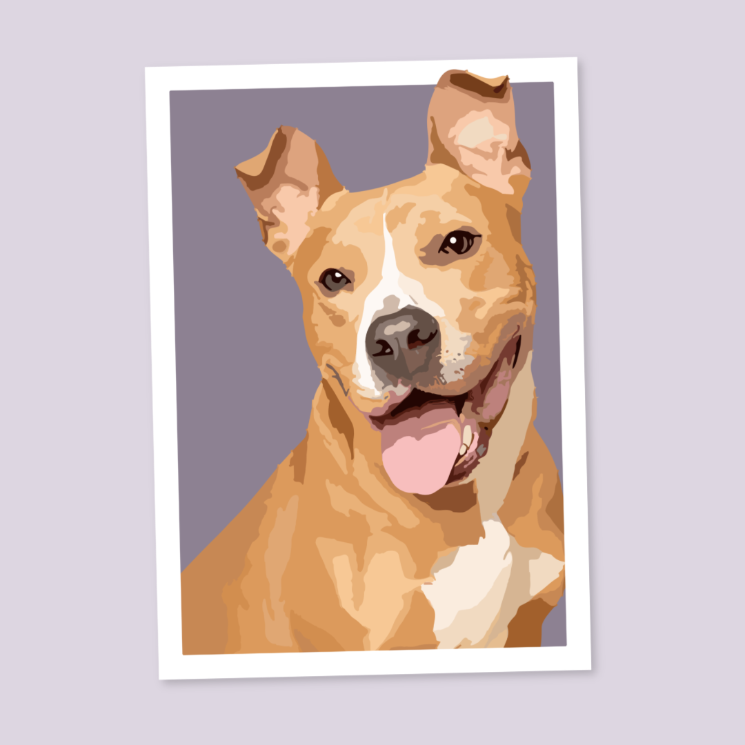 Pitbull Portrait Art Print