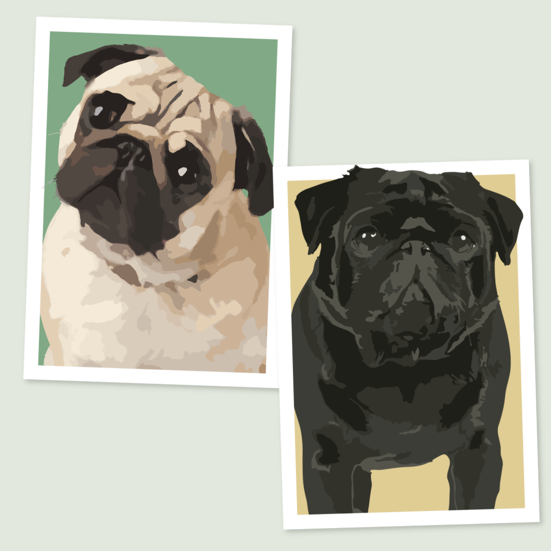 Pug Portrait Art Print
