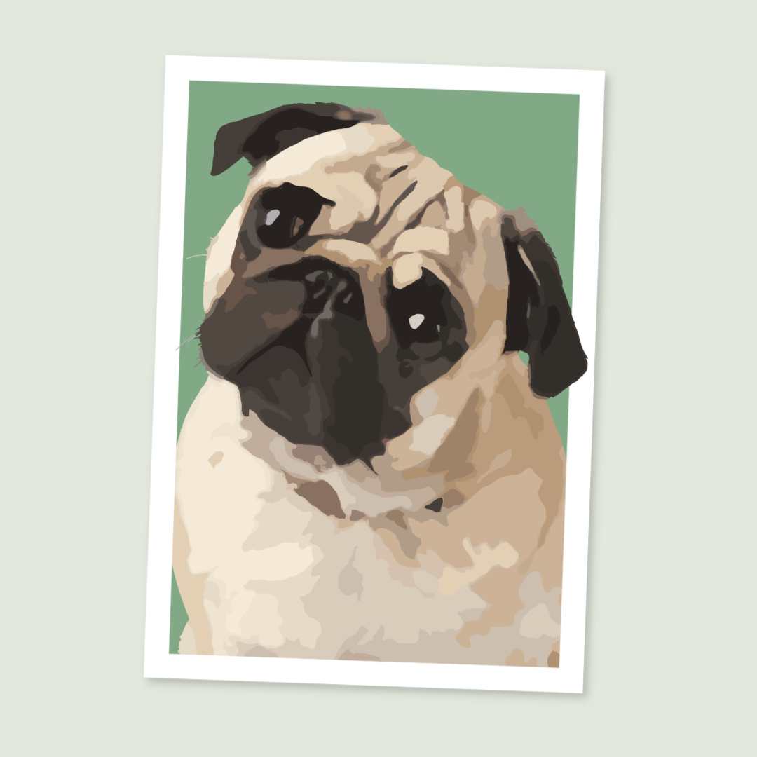 Pug Portrait Art Print
