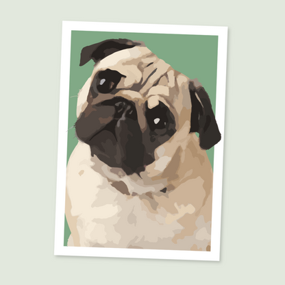 Pug Portrait Art Print