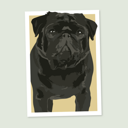 Pug Portrait Art Print
