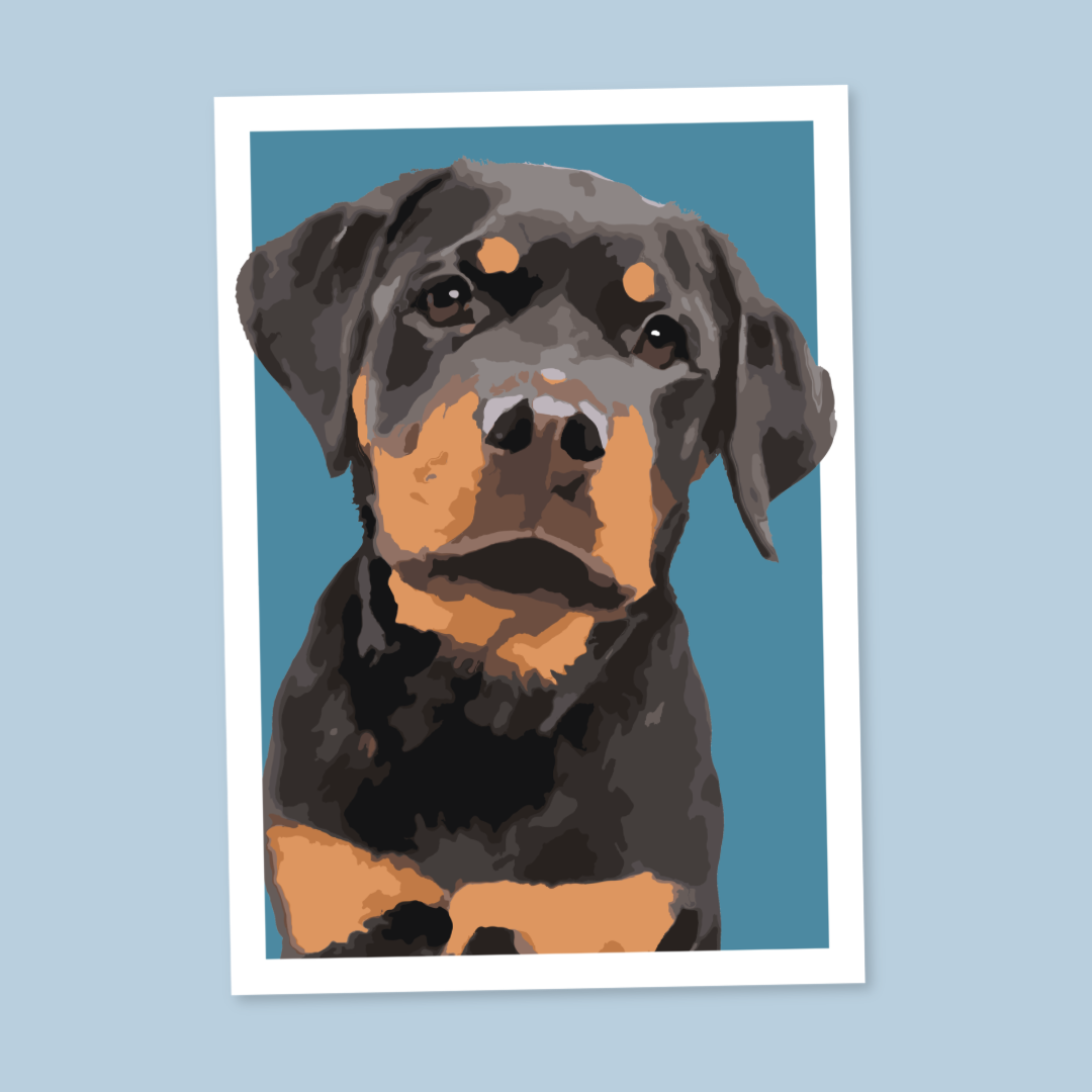 Rottweiler Portrait Art Print