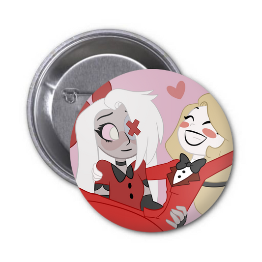 Charlie and Vaggie Button Badge