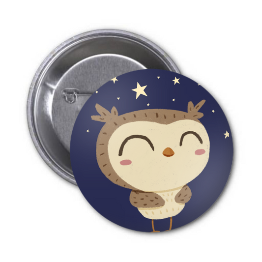 Owl Button Badge