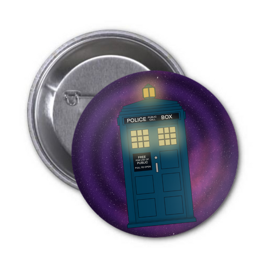 Tardis Button Badge