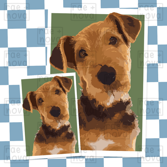 Airedale Terrier Portrait Art Print