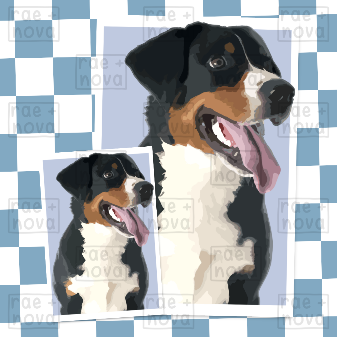 Appenzeller Sennenhund Portrait Art Print