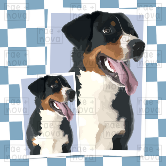 Appenzeller Sennenhund Portrait Art Print