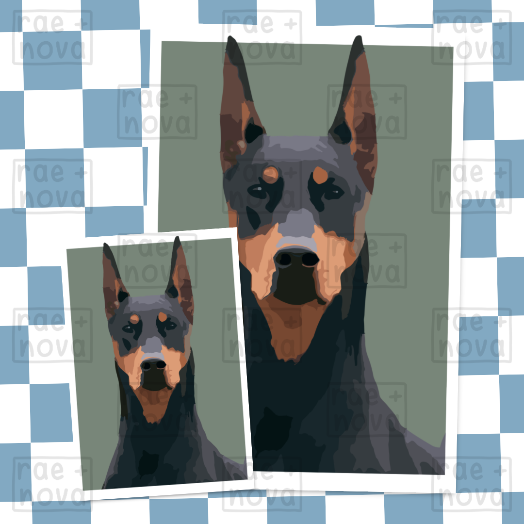 Doberman Portrait Art Print