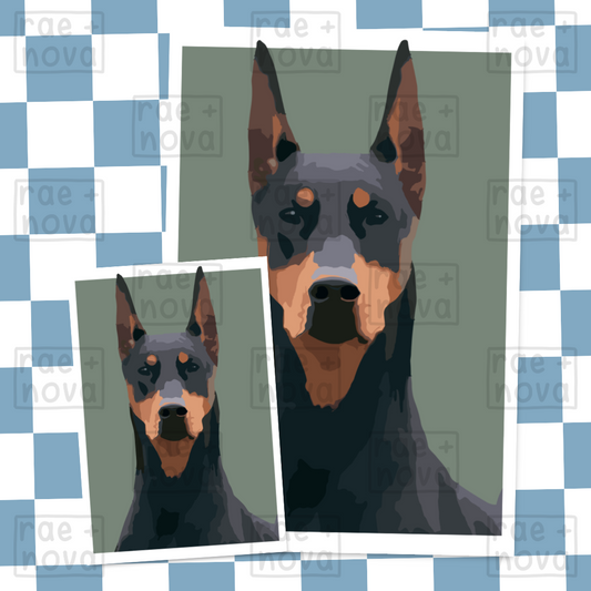 Doberman Portrait Art Print