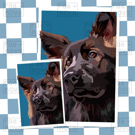 German Shepherd Portrait Art Print