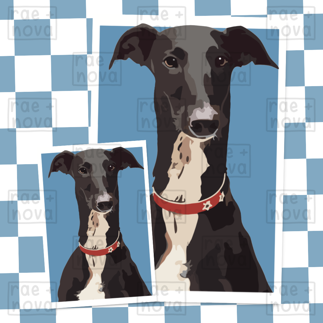 Greyhound Portrait Art Print